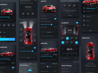Car Control App Concept app neumorphism ui