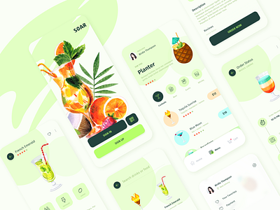 Soar - a drink order app concept app ui