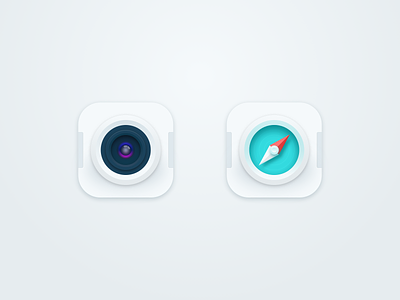 Soft UI icon app camera icon icon safari