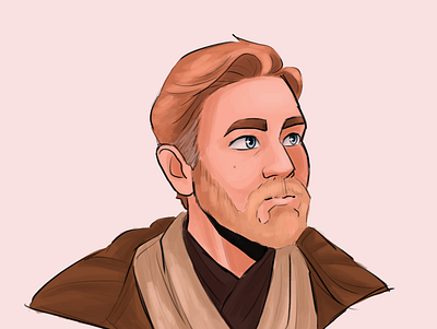 Obi Wan Kenobi cartoons character design characters concept art fanart fantasy illustration portrait