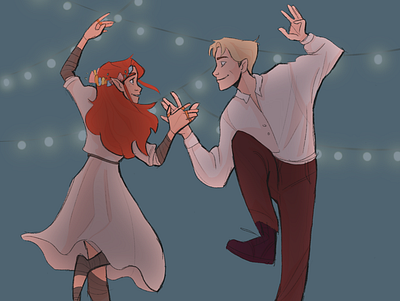 Peter and Piper Dancing cartoons character design characters concept art design fanart fantasy illustration portrait