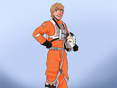 X-Wing Pilot Luke cartoons character design characters concept art design fanart fantasy illustration portrait