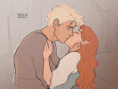 Peter and Piper Kisses cartoons character design characters concept art design fantasy illustration portrait