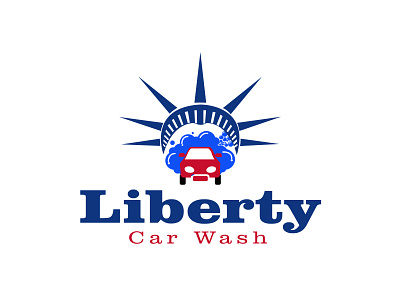Logo Liberty Car Wash branding design flat graphic design illustration logo logodesign minimal typography vector