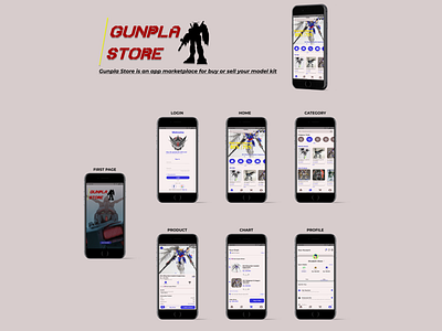 Gunpla Store Mobile App Design app figma marketplace mobile photoshop ui ux