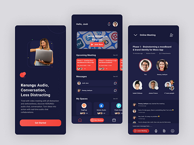 Kerungu - Audio Conversation App app branding design figma graphic design mobile ui uidesign ux uxdesign