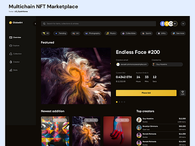 Multichain NFT Marketplace blockchain cryptocurrencies defi design ui uidesign ux uxdesign