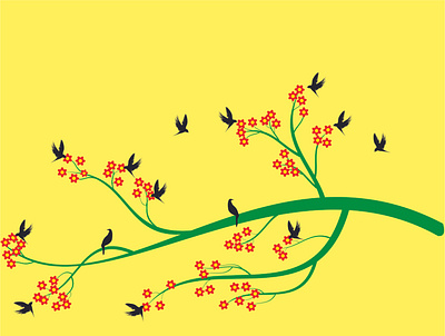 Birds and Flowers design graphic design illustration