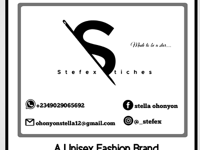 Sticker Design For Stefex Stitches. A Unisex Fashion Brand