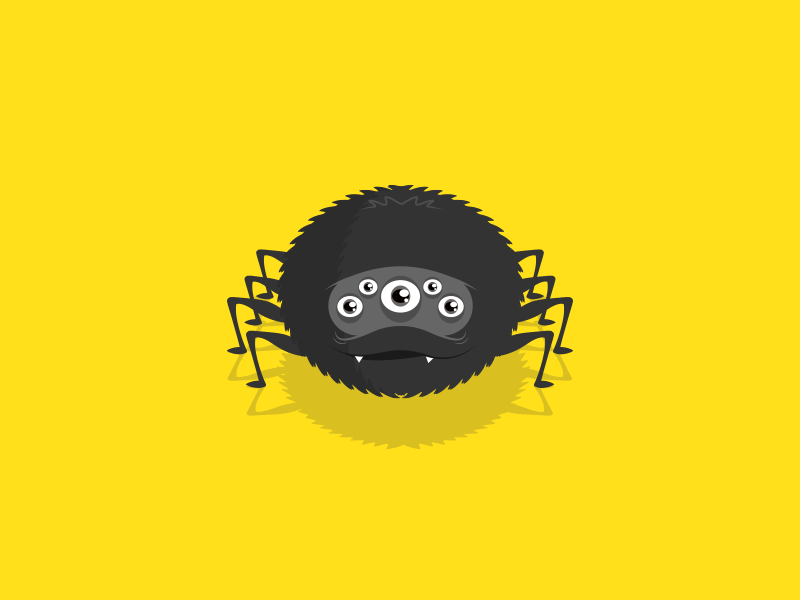 Eating spider. android animation eating game gif illustration ios mobile mouth sketch spider yellow