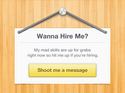 Wanna Hire Me? button freebie hire message psd sign