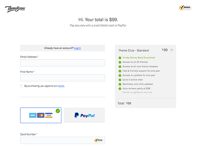 ThemeBeans 6.0 Checkout [WIP] checkout clean credit card form landing minimal paypal sales