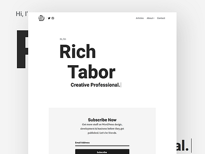 RichTabor.com blog clean landing opt in optin redesign rich tabor tabor theme wordpress