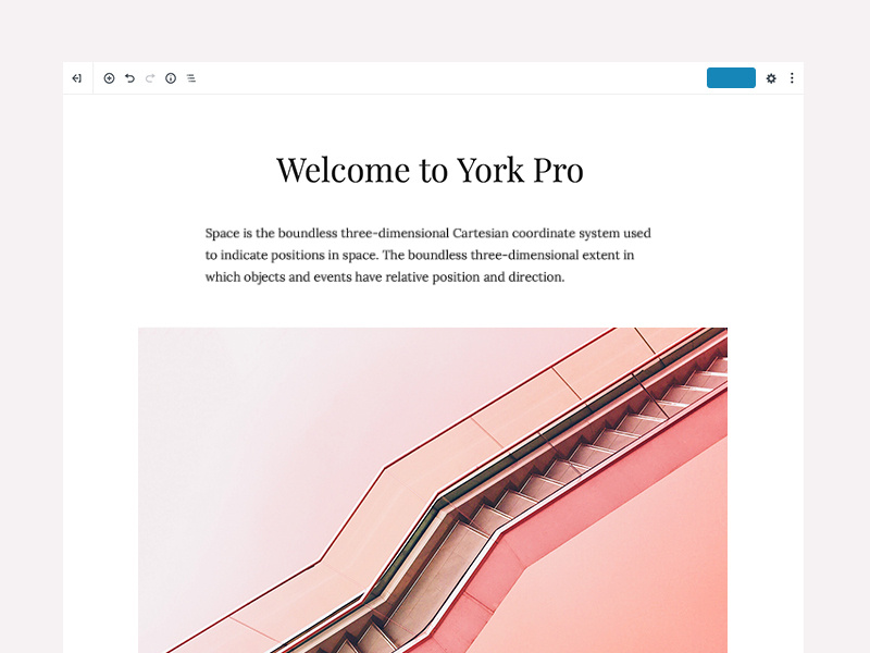 York Pro yorkpro compatible editor gutenberg minimal themebeans theme clean wordpress