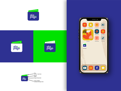 AloPago - Logo Design alopago app icon creative logo designer riad logo design minimal payment app simple logo