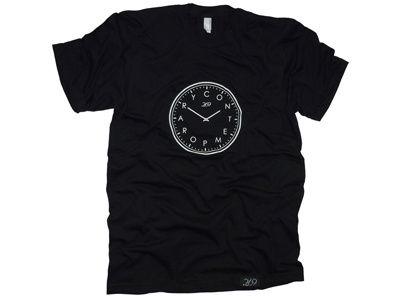 Contemporary T-shirt black clock contemporary fashion t shirt white