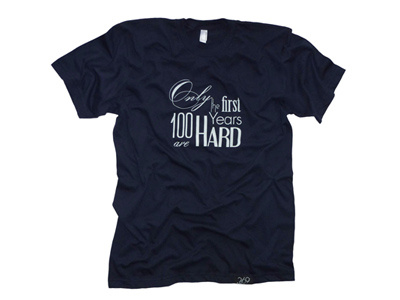 100 Years T-shirt fashion navy t shirt typography