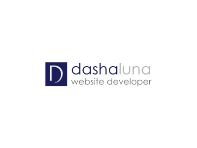 dashaluna logo blue brand century gothic freelance grey identity logo
