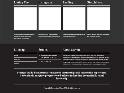 Footer Detail for Personal Website Wireframe design portfolio prototype website wireframe