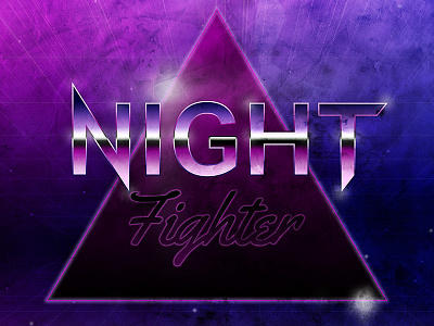 80s Poster - Night Fighter 80s design neon poster retro