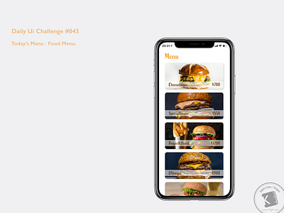 Daily Ui Challenge #043 : Food Menu. adobe xd dailydesign dailyui dailyuichallenge design everydaycreatives foodmenu kaholidesign ui デザイン 毎日クリエイティブ