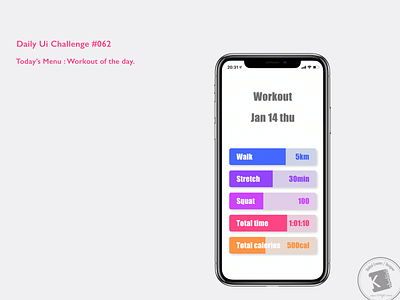 Daily Ui Challenge #062 : Workout of the Day.