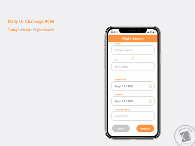 Daily Ui Challenge #068 : Flight Search.