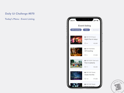 Daily Ui Challenge #070 : Event Listing. adobe xd dailydesign dailyui dailyuichallenge design eventlisting everydaycreatives kaholidesign ui デザイン 毎日クリエイティブ