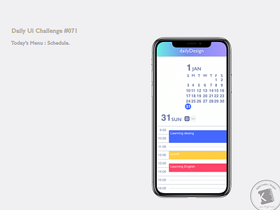 Daily Ui Challenge #071 : Schedile.