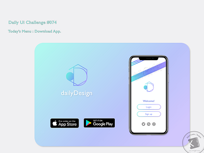 Daily Ui Challenge #074 : Download App. adobe xd dailydesign dailyui dailyuichallenge design download app everydaycreatives kaholidesign ui デザイン 毎日クリエイティブ