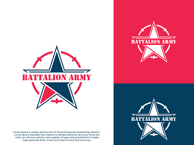 Battalion Army - Military - Defense - Logo Design. 3d army branding chevron creative defense design flat force graphic design illustration logo military minimalist modern navy shield soldiers vector warriors