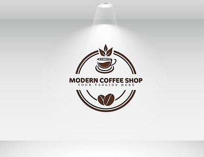 Modern Coffee Shop - Logo Design. 3d branding business cafe addict cappuccino chocolate cafe coffee company coffee house coffee shop coffeeholic gram creative espresso barista flat graphic design illustration kopi logo design minimalist modern coffee shop vector