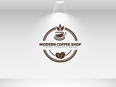 Modern Coffee Shop - Logo Design. 3d branding business cafe addict cappuccino chocolate cafe coffee company coffee house coffee shop coffeeholic gram creative espresso barista flat graphic design illustration kopi logo design minimalist modern coffee shop vector