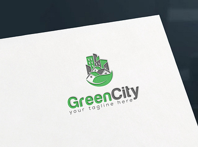 Green City - Logo Design 3d animation architecture branding construction creative flat graphic design green city house illustration investment leaf city logo design motion graphics nature real estate scape sunset sky vector