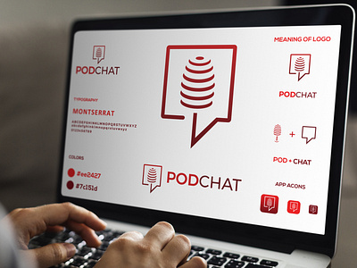 PodChat - Podcast - Logo Design. 3d branding comedy show creative entertainment flat graphic design illustration itunes hiphop logo design motivation repost music love play podcast podcasting radio sound cloud spotify podcasts vector youtube