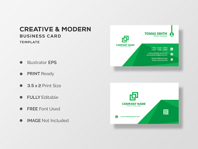 Colorful Modern Minimal Abstract Business Card Template visiting card design