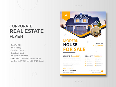 Corporate real estate flyer design home sale template realtor flyer
