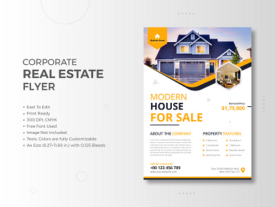 Corporate real estate flyer design home sale template