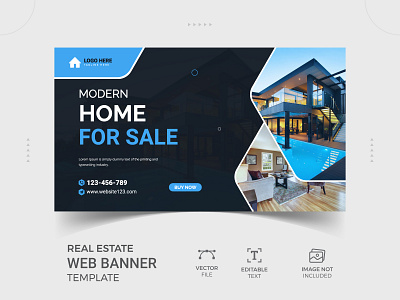 Real estate home sale web banner vector design template design