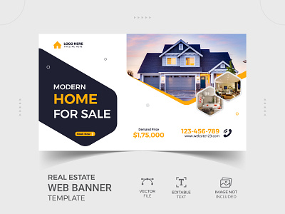 Real estate home sale web banner template design design