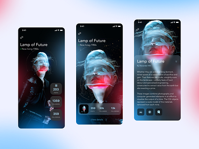 Futuristic colorful app app design ui