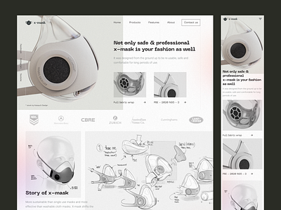 X-mask website coronavirus design facemask uidesign uiux web