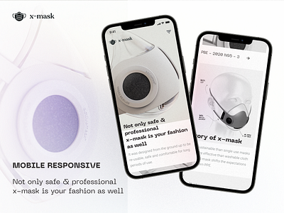 X-mask website responsive app coronavirus design facemask uidesign web