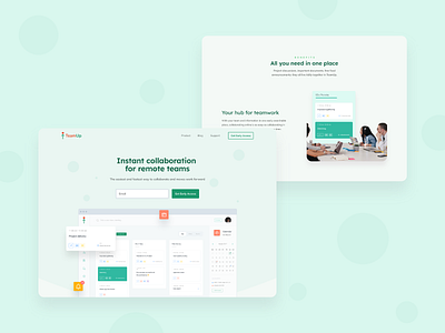Web Design - TeamUp blog blog post design desktop landing page landing page concept landing page design landing page ui team collaboration team collaboration app