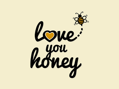 Love You Honey bee beez greece honey illustration logo logotype