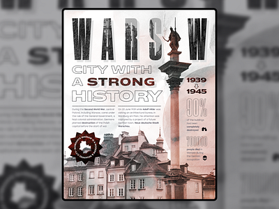 Poster Graphic Design about Warsaw 2021 / Plakat / Постер 2021 2022 black and white cool created in figma creative design figma graphic graphic design illustration plakat poland poster poster design poster design process ui warsaw