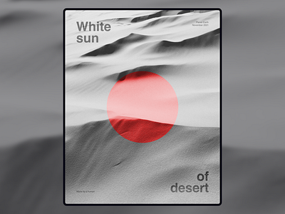 Poster graphic design white sun of desert
