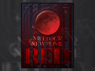 Graphic Design Poster ~ Meet our new home RED