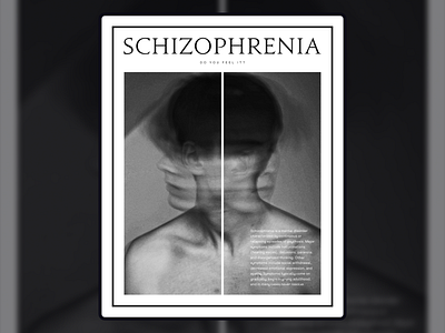 Digital Minimalist Poster Design ~ SCHIZOPHRENIA 2022 2023 black and white black and white poster bw design digital design figma figma poster graphic design illustration minimalist minimalist poster modern photo poster plakat poster poster design psychology schizophrenia