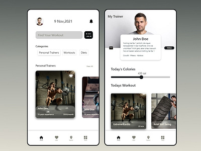 Mobile App for gym guide UX UI app concept design designer facebook fashion instagram mobile snapp snappchat store tiktok ui ux website youtube